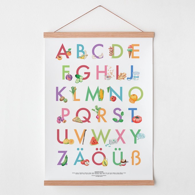 Deutsches Alphabet – Kinder ABC Poster, A2 Print / Kamila Sidelnikov Deutsches Alphabet – Kinder ABC Poster, A2 Print / Kamila Sidelnikov