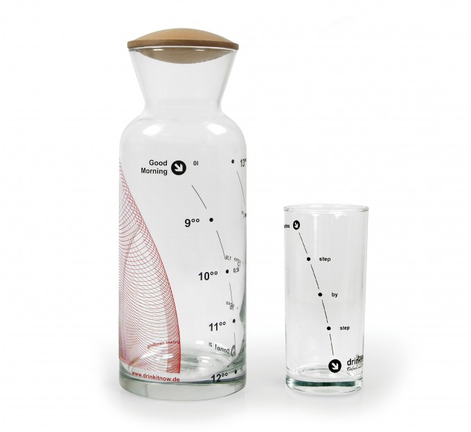 drinkitnow Karaffenset Design "Welle" rot mit Birnbaumdeckel und Stundenglas drinkitnow Karaffenset Design "Welle" rot mit Birnbaumdeckel und Stundenglas