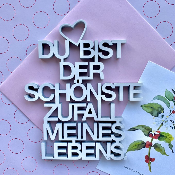 NO GALLERY - Du bist der schönste Zufall meines Lebens - Deko Schriftzug Holz NO GALLERY - Du bist der schönste Zufall meines Lebens - Deko Schriftzug Holz