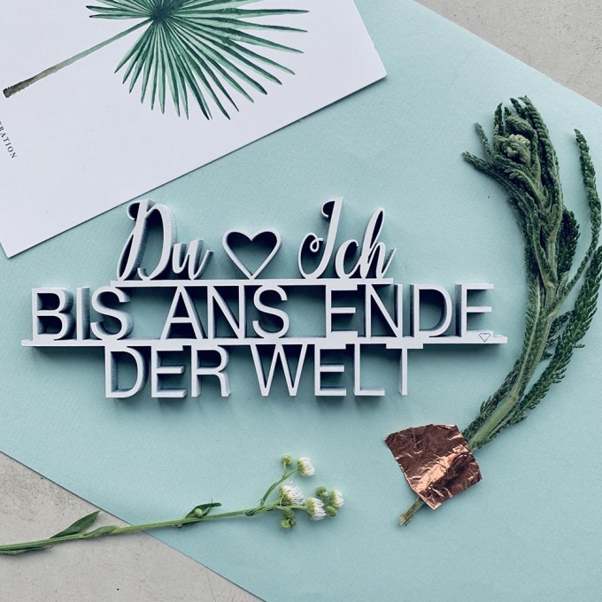 NOGALLERY Du und ich bis ans Ende der Welt - Deko Schriftzug Holz NOGALLERY Du und ich bis ans Ende der Welt - Deko Schriftzug Holz