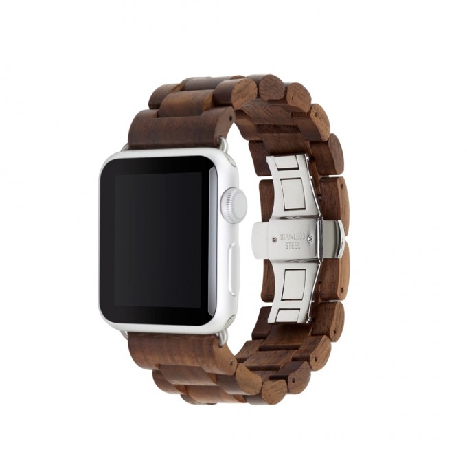 Woodcessories - EcoStrap - Premium Design Holzband, Strap, Armband, Uhrenarmband für die AppleWatch 1, 2 & 3 aus echtem Holz (Walnuss / silber, 38mm) Woodcessories - EcoStrap - Premium Design Holzband, Strap, Armband, Uhrenarmband für die AppleWatch 1, 2 & 3 aus echtem Holz (Walnuss / silber, 38mm)