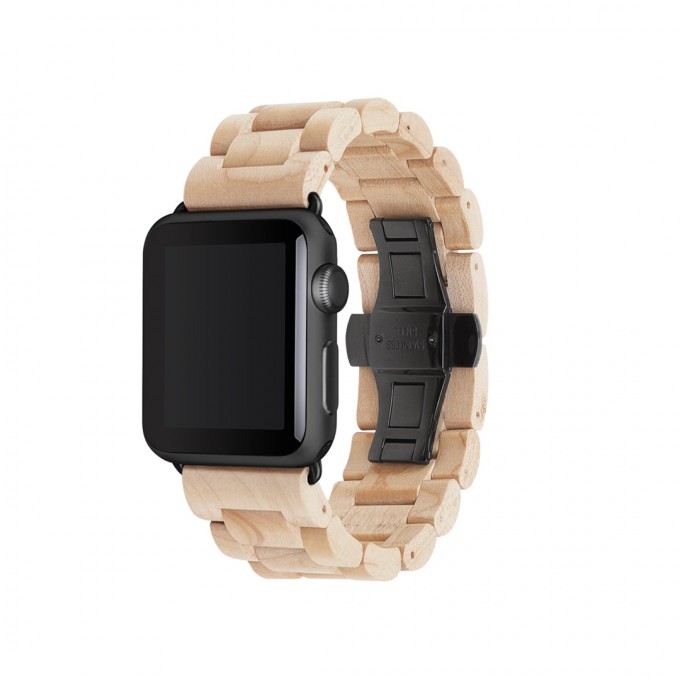 Woodcessories - EcoStrap - Premium Design Holzband, Strap, Armband, Uhrenarmband für die AppleWatch 1, 2 & 3 aus echtem Holz (Ahorn / schwarz, 38mm) Woodcessories - EcoStrap - Premium Design Holzband, Strap, Armband, Uhrenarmband für die AppleWatch 1, 2 & 3 aus echtem Holz (Ahorn / schwarz, 38mm)