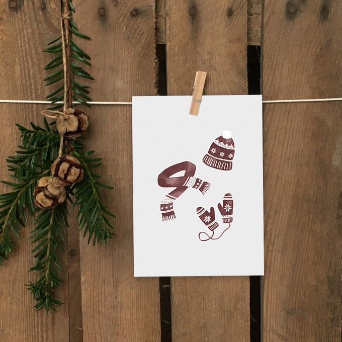 Weihnachtskarte A6 – Winter Outfit - Elliet Weihnachtskarte A6 – Winter Outfit - Elliet