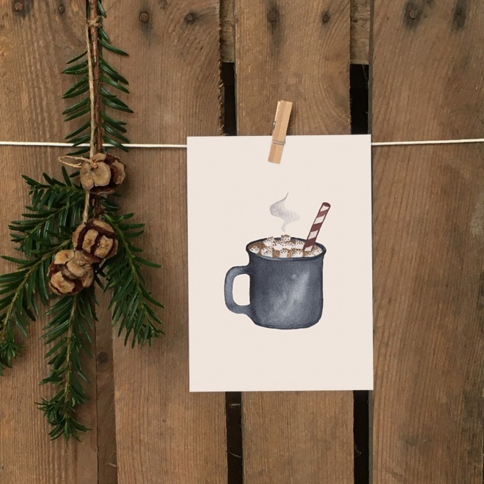 Weihnachtskarte A6 – Hygge Kakau - Elliet Weihnachtskarte A6 – Hygge Kakau - Elliet