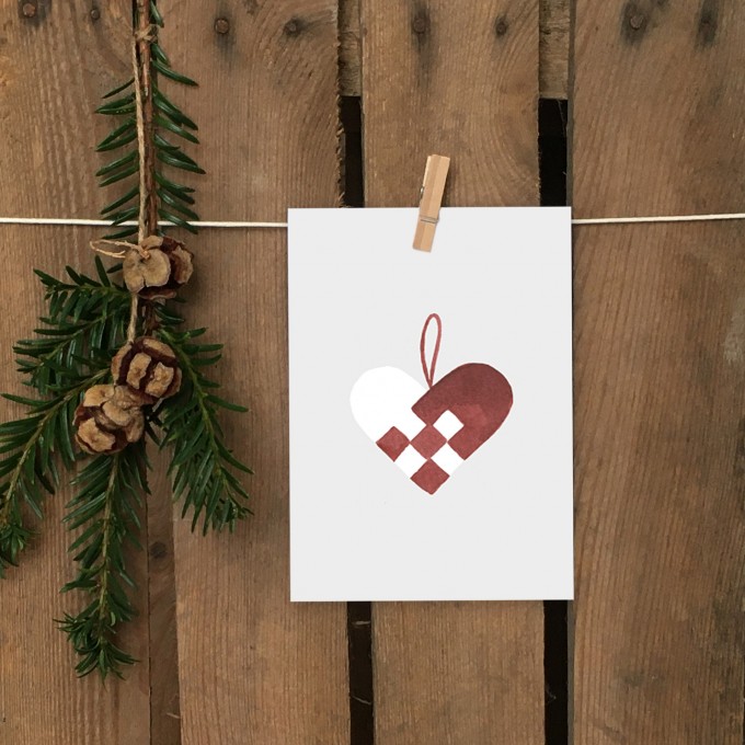 Weihnachtskarte A6 – Papierherz - Elliet Weihnachtskarte A6 – Papierherz - Elliet