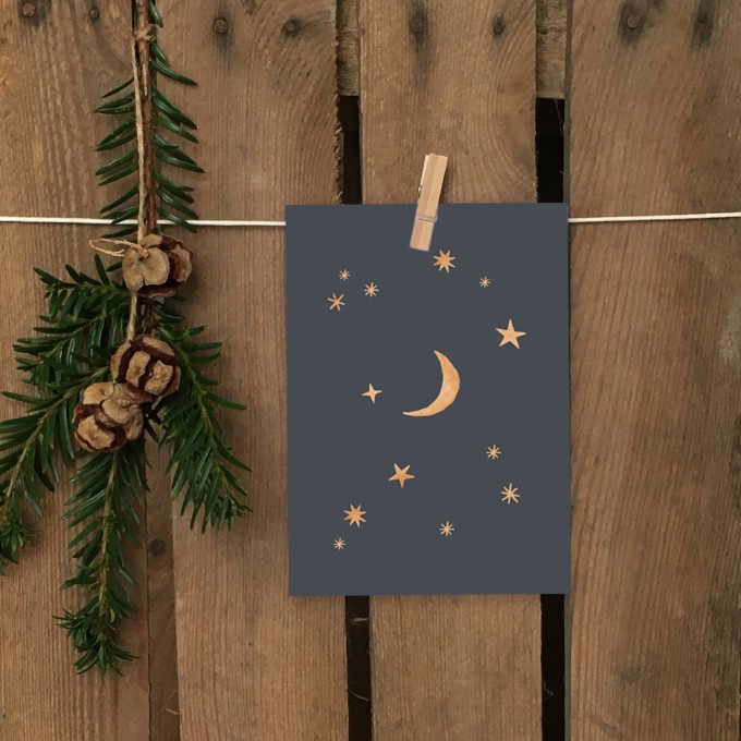 Weihnachtskarte A6 – Sternenhimmel - Elliet Weihnachtskarte A6 – Sternenhimmel - Elliet