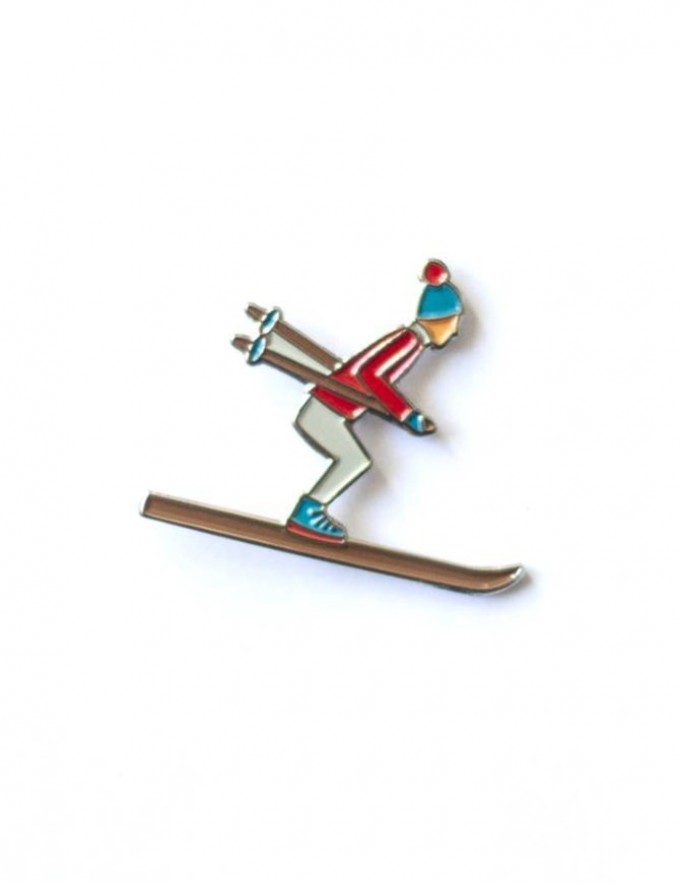 Emaille-Pin "Skifahrer" von Roadtyping Emaille-Pin "Skifahrer" von Roadtyping