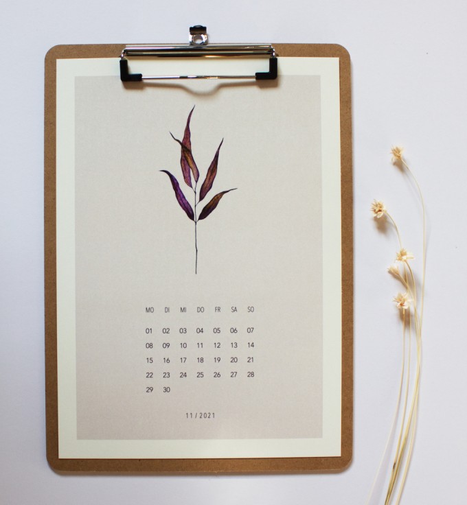Botanik-Kalender 2022, DIN A4, Blumenkalender - SANS.
