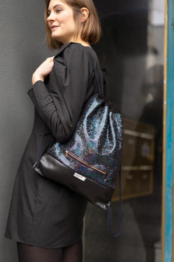 frisch Turnbeutel DISCO aus reflektierendem Leder frisch Turnbeutel DISCO aus reflektierendem Leder