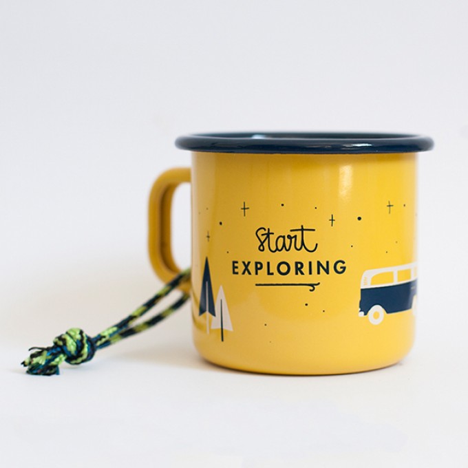 Roadtyping Emaille Becher "Start Exploring" Roadtyping Emaille Becher "Start Exploring"