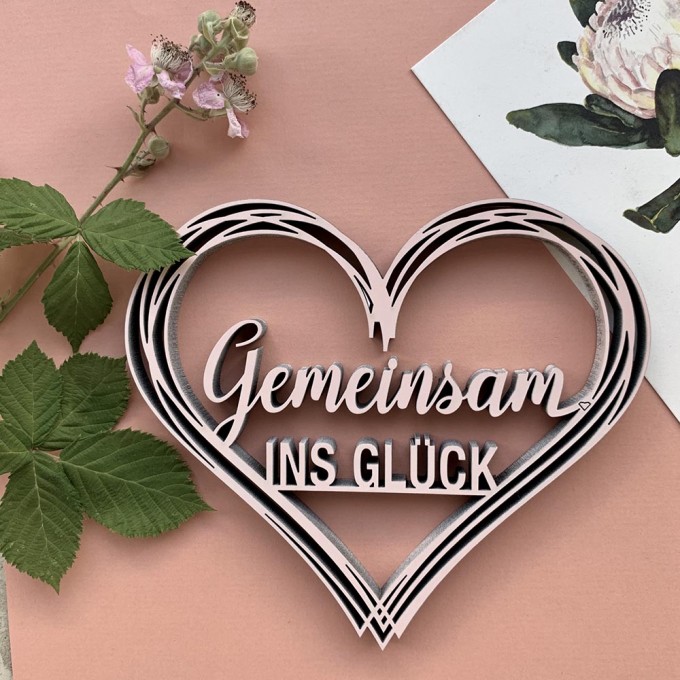NOGALLERY Gemeinsam ins Glück mit Herz - Deko Schriftzug Holz NOGALLERY Gemeinsam ins Glück mit Herz - Deko Schriftzug Holz