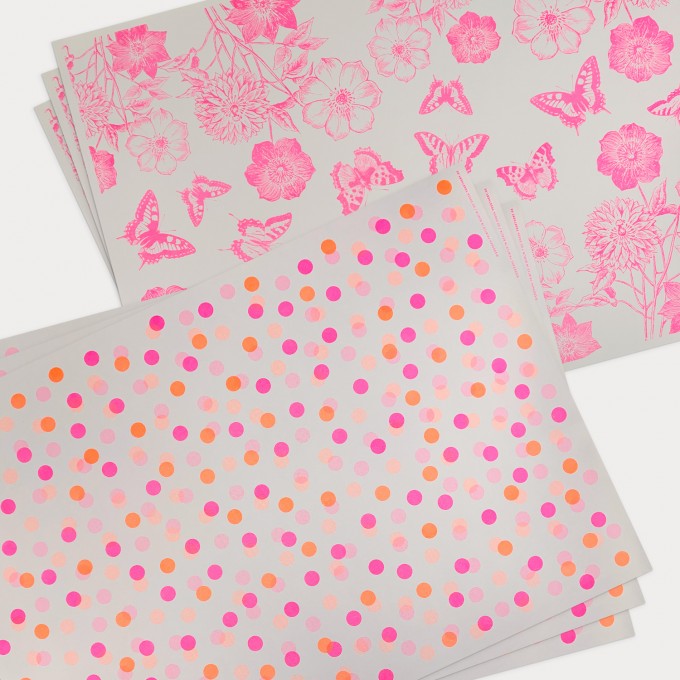 Feingeladen Geschenkpapier-Set No 4 / Butterfly & Konfetti Misty Grey Feingeladen Geschenkpapier-Set No 4 / Butterfly & Konfetti Misty Grey