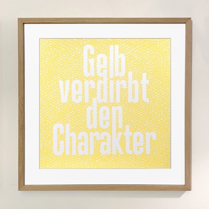 Limitierter Siebdruck „Gelb verdirbt den Charakter“ – Teil der vierteiligen Reihe „Gelb regiert die Welt“