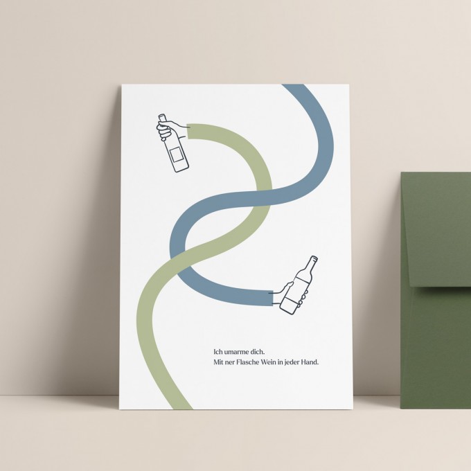 Wein Umarmung | 3er Set Klappkarten inkl. Umschlag | heartfelt paper & co Wein Umarmung | 3er Set Klappkarten inkl. Umschlag | heartfelt paper & co