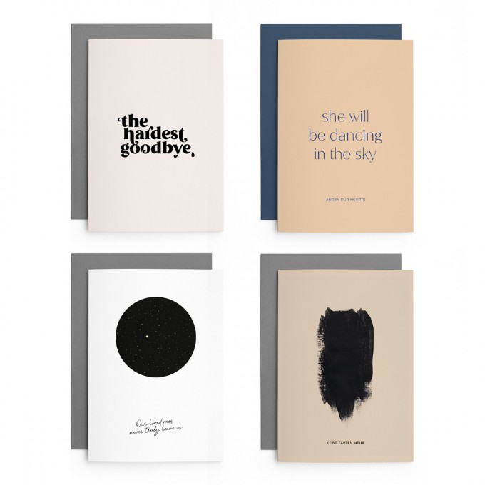 Set Hardest Goodbye | 4er Set Klappkarten inkl. Umschlag | heartfelt paper & co Set Hardest Goodbye | 4er Set Klappkarten inkl. Umschlag | heartfelt paper & co