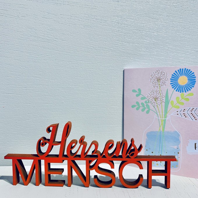 NOGALLERY Herzens Mensch - Deko Schriftzug Holz NOGALLERY Herzens Mensch - Deko Schriftzug Holz