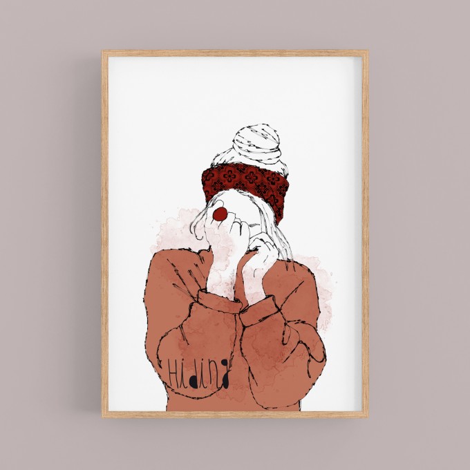 nathys illustration Poster/ Kunstdruck "hiding" nathys illustration Poster/ Kunstdruck "hiding"