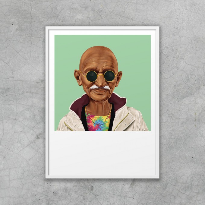 HIPSTORY Mahatma Ghandi Artprint DIN A5