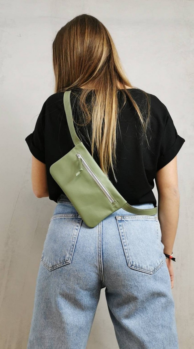 BSAITE Gürteltasche aus echtem Leder / Hip Bag / mint BSAITE Gürteltasche aus echtem Leder / Hip Bag / mint