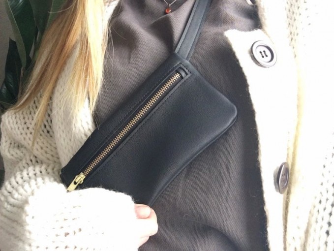 BSAITE kleine Bauchtasche / Hip Bag / Echt Leder / schwarz BSAITE kleine Bauchtasche / Hip Bag / Echt Leder / schwarz