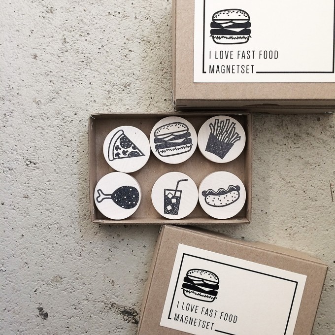 Knallbraun – I Love Fast Food | Magnetset Knallbraun – I Love Fast Food | Magnetset