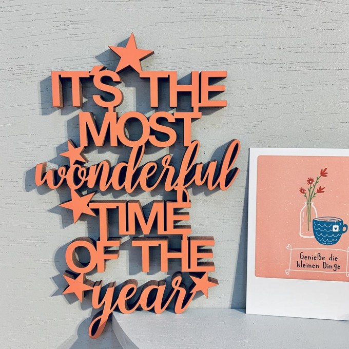 NOGALLERY It's the most wonderful time of the year - Deko Schriftzug Holz NOGALLERY It's the most wonderful time of the year - Deko Schriftzug Holz