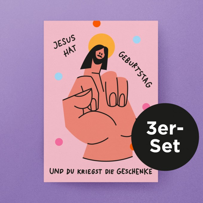 «Jesus hat Geburtstag» / 3er Postkartenset – studio ciao