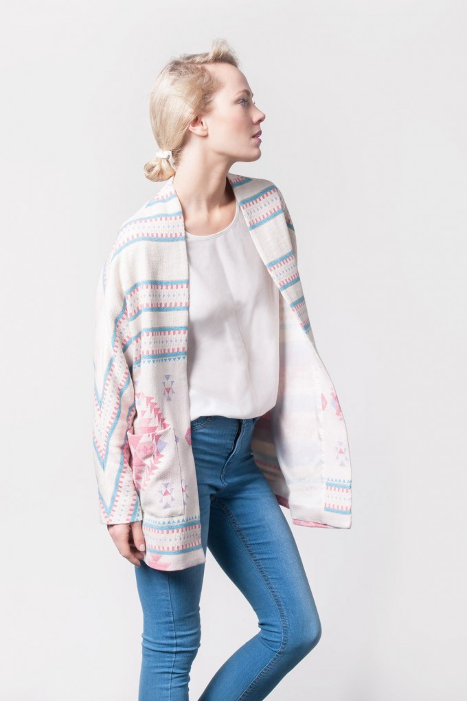 Johanna Junker // Kimono türkis – rosé (onesize) Johanna Junker // Kimono türkis – rosé (onesize)