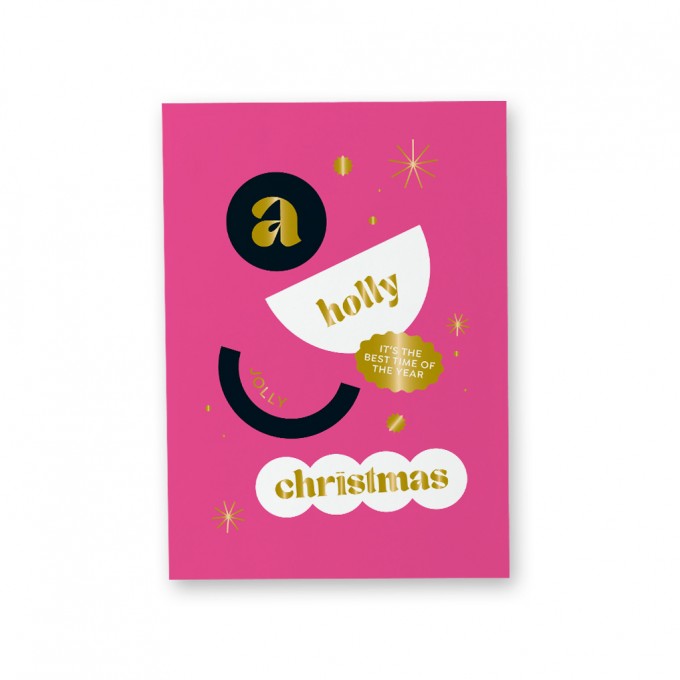 KARTE CHRISTMAS – A Holly Jolly Christmas – Pink – Studio Schön®