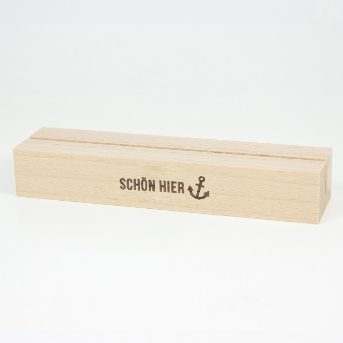 Bow & Hummingbird Kartenständer "SCHÖN HIER" aus nachhaltigem Buchenholz