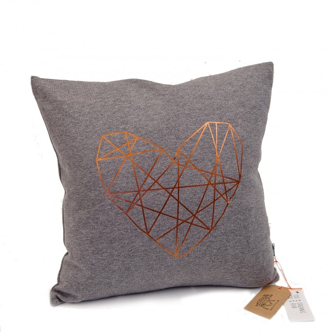 melike Kissen Organic Cotton Kupferherz (grey melange) melike Kissen Organic Cotton Kupferherz (grey melange)