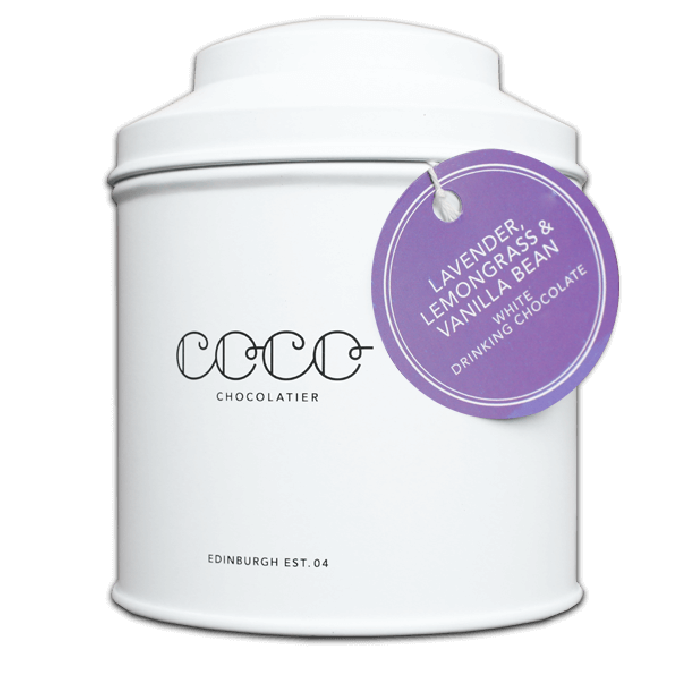 Coco Chocolatier weiße Trinkschokolade mit Lemongrass & Lavendel (bio) Coco Chocolatier weiße Trinkschokolade mit Lemongrass & Lavendel (bio)
