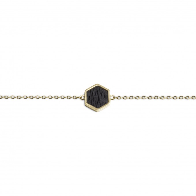 BeWooden Handkette mit Holzdetail - Lux Hexagon Bracelet
