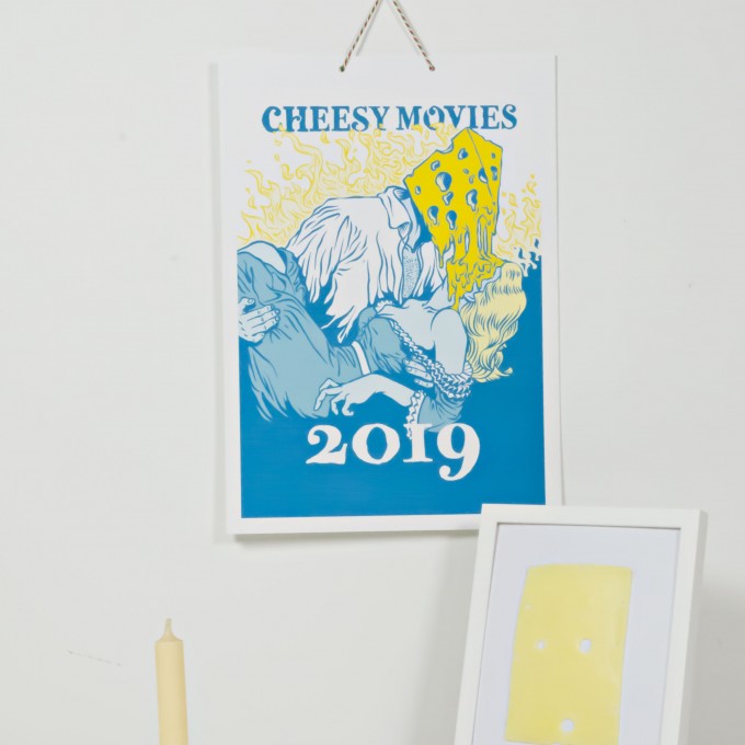 Witziger Käse-Kalender CHEESY MOVIES 2019, 13 Parodien zu Hollywood-Filmen wie "Goudafellas und "Hari Cotta", 29,7 x 42, Limitierte Riso-Drucke Witziger Käse-Kalender CHEESY MOVIES 2019, 13 Parodien zu Hollywood-Filmen wie "Goudafellas und "Hari Cotta", 29,7 x 42, Limitierte Riso-Drucke