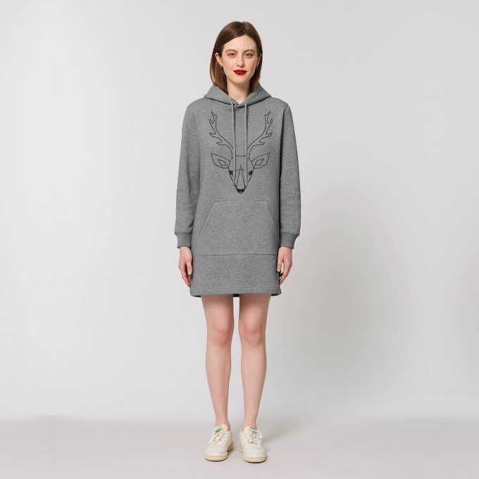 melike Sweatshirtkleid GLITZER HIRSCH grau melange melike Sweatshirtkleid GLITZER HIRSCH grau melange