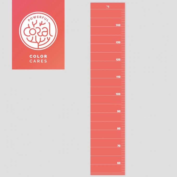 punktkommastrich - Messlatte für Kinder - living coral punktkommastrich - Messlatte für Kinder - living coral
