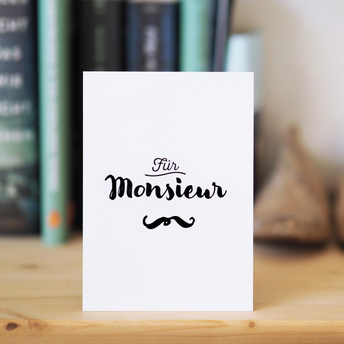 finicrafts Monsieur Letterpress-Postkarte