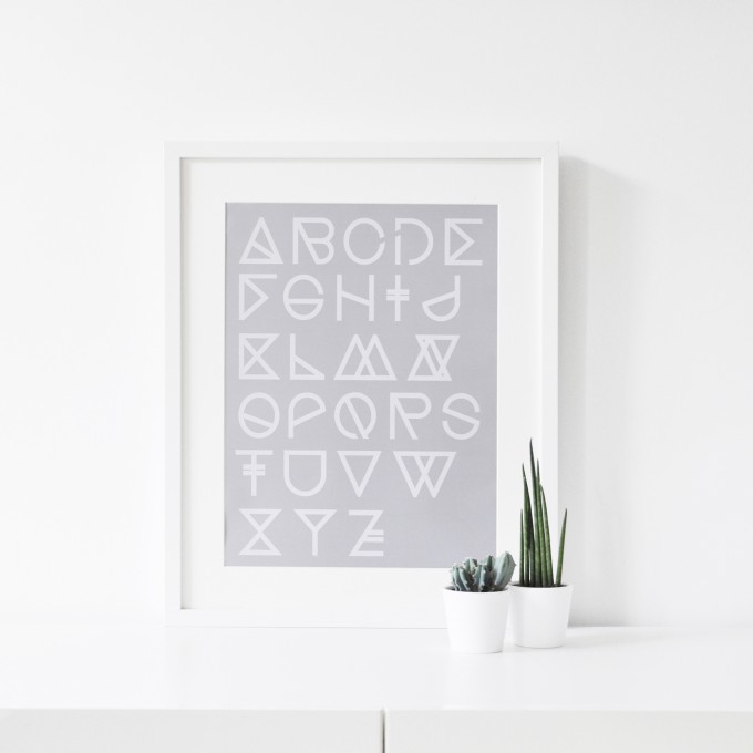 na.hili Print - Geometrical ABC - grey - A3 Poster na.hili Print - Geometrical ABC - grey - A3 Poster