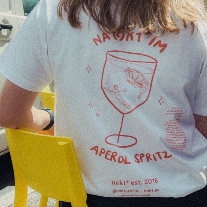 nakt® - NAKT IM APEROL SPRITZ T-Shirt, weiß (unisex)