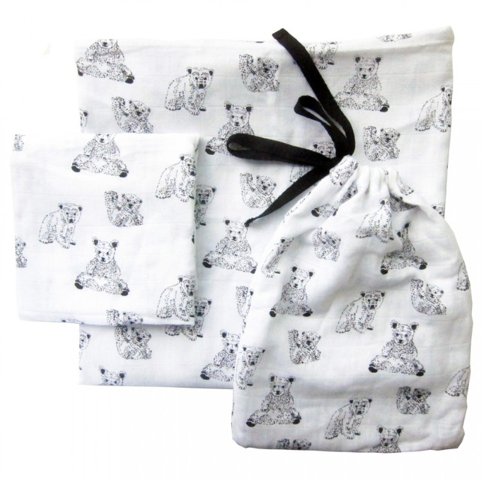 nuukk Bären Musselin Baby Set (GOTS, 3-teilig) nuukk Bären Musselin Baby Set (GOTS, 3-teilig)
