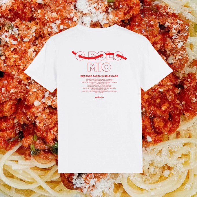 «O BOLO MIO» T-Shirt (unisex), weiss – studio ciao «O BOLO MIO» T-Shirt (unisex), weiss – studio ciao