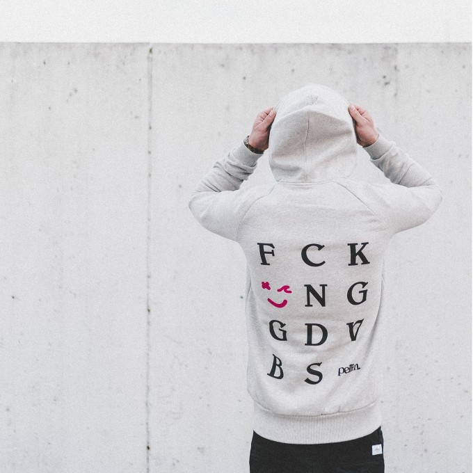 pellim. f*cking good vibes. hoodie grau pellim. f*cking good vibes. hoodie grau