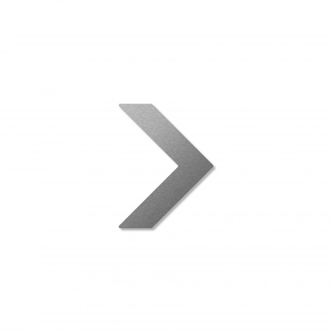 Keilbach Piktogramm Symbol "Pfeil" aus Edelstahl, selbstklebend, Höhe 11 cm, gebürstete Oberfläche, Materialstärke 2 mm 