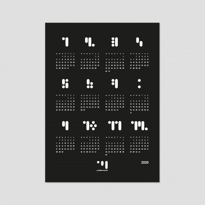 punktkommastrich - kalender 2020 black Designwandkalender punktkommastrich - kalender 2020 black Designwandkalender