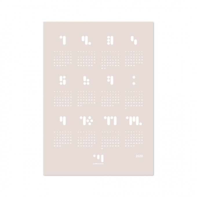 punktkommastrich - kalender 2020 Designwandkalender - almost mauve punktkommastrich - kalender 2020 Designwandkalender - almost mauve