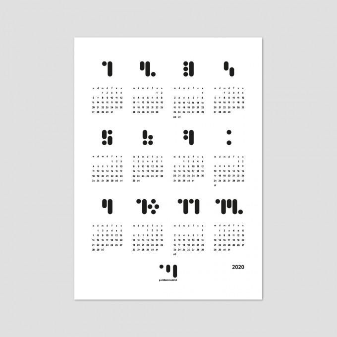 punktkommastrich - kalender 2020 monocrome Designwandkalender punktkommastrich - kalender 2020 monocrome Designwandkalender
