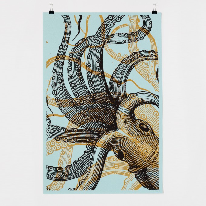 Bon Matin Oktopus No. 1 Siebdruckplakat Bon Matin Oktopus No. 1 Siebdruckplakat