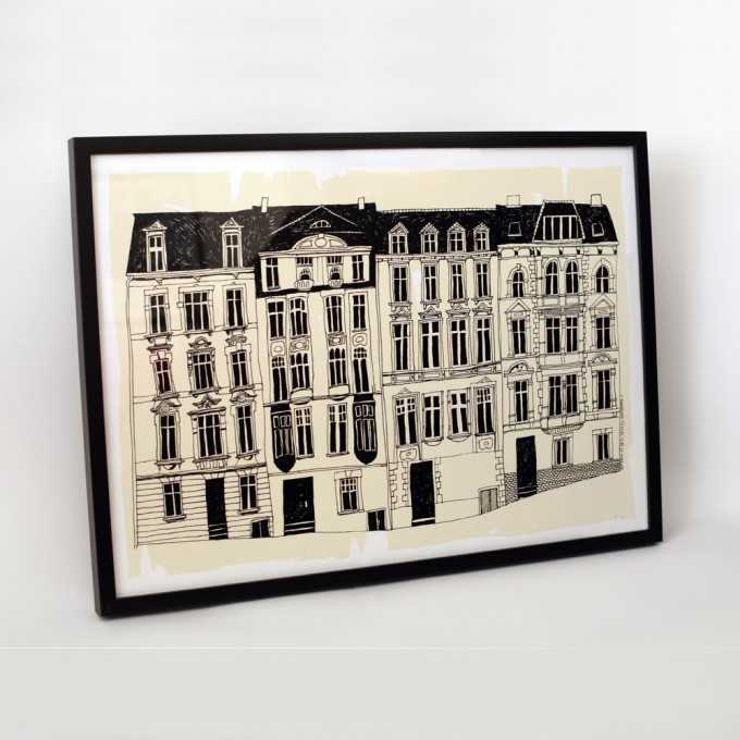 Bon Matin La Rue No. 1 Siebdruckplakat Bon Matin La Rue No. 1 Siebdruckplakat
