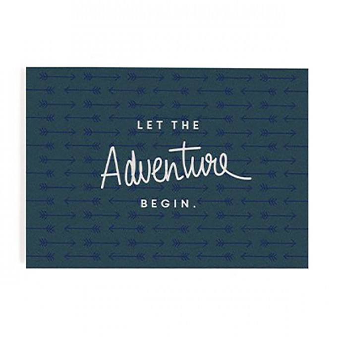 "Let the adventure begin" Postkarte von Roadtyping "Let the adventure begin" Postkarte von Roadtyping