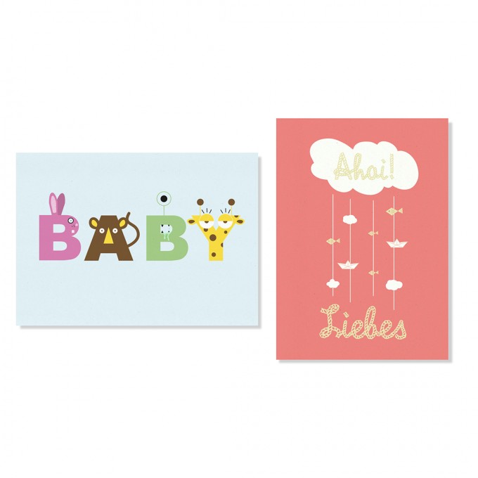 Edith schmuckes Papier "Ahoi Postkarten-Set" mit 2 Postkarten Edith schmuckes Papier "Ahoi Postkarten-Set" mit 2 Postkarten